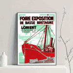 Affiche vintage de l'exposition à Lorient 1938.