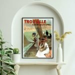 Affiche vintage de Trouville, la côte des Légendes, mettant en valeur le casino municipal.