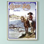 Affiche vintage Chemins de fer d'Orléans avec un cavalier à cheval près de la rivière.
