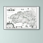 Carte vintage de la Bretagne, idéale pour décoration murale ou collection d'affiches anciennes.