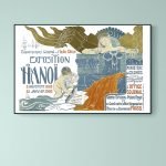 Affiche vintage Hanoi, exposition historique de 1902-1903, illustrant la culture et l'histoire de l'.