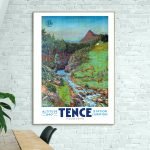 Affiche vintage de la Sedelle à Crozant dans la Creuse, paysage coloré et pittoresque.