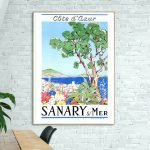 Affiche vintage de la Côte d'Azur et Sanary-sur-Mer.