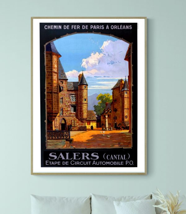 Affiche vintage de la Sedelle à Crozant, représentant un chemin de fer de Paris à Orléans.