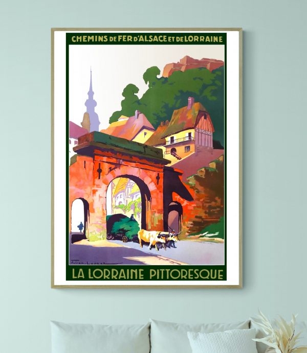 Affiche vintage de la Lorraine avec vue sur la Sedelle à Crozant, illustrant le charme de la région.