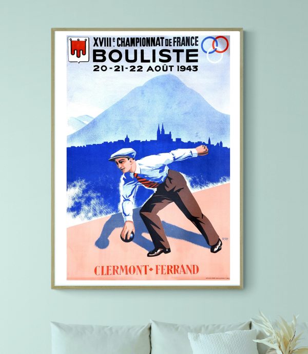 Affiche vintage représentant la région de La Creuse, Crozant, avec un skateur en premier plan.