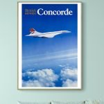 Affiche vintage Concorde British Airways pour décoration aéronautique.