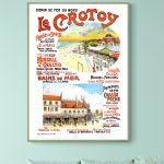Affiche vintage de Brest, illustrant la côte des Légendes avec plages, casinos et promenades en mer.