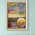 Affiche vintage de Brest, illustrant la côte des Légendes avec plages et port maritime.