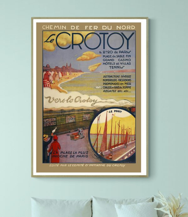 Affiche vintage de Brest, illustrant la côte des Légendes avec plages et port maritime.