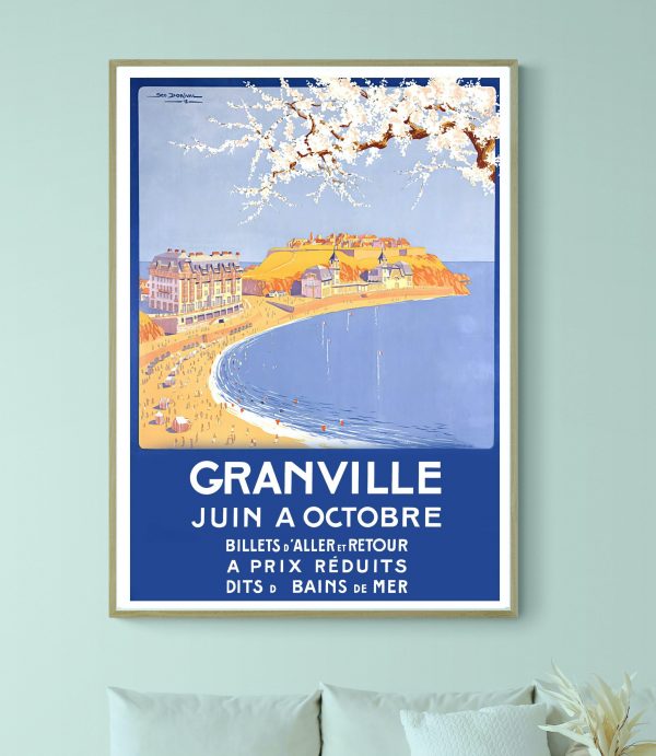 Affiche vintage de Brest, illustrant la côte des Légendes avec vue sur la mer et le port.