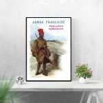Affiche vintage de l'Armée française, tirailleur sénégalais, style rétro.
