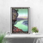 Affiche vintage de la Sedelle à Crozant, La Creuse, avec paysage fluvial et coucher de soleil.