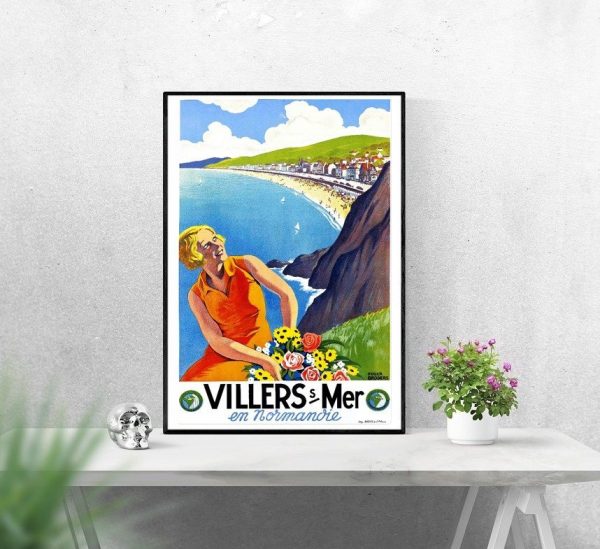 Affiche vintage de Brest, mettant en valeur la côte des Légendes avec mer, falaises et paysage côtie.