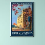 Affiche vintage du Château de Nantes, Le Grand Logis, avec détails architecturaux.