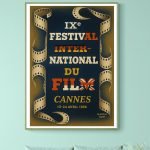 Affiche vintage du Festival de Cannes 1965, mettant en valeur le cinéma international.
