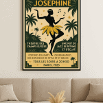 Affiche vintage de Joséphine Baker pour la revue tropicale de 1925.