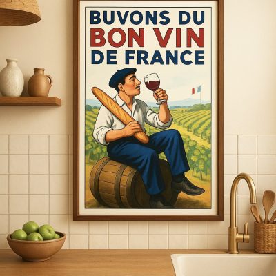 Affiche Buvons du bon vin de France