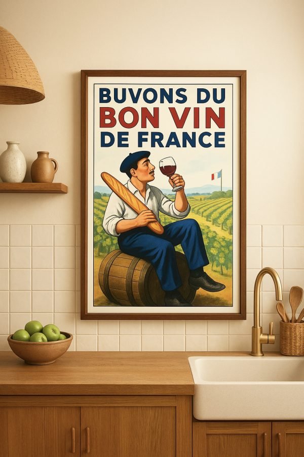 Affiche Buvons du bon vin de France