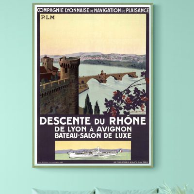Affiche Descente du Rhône de Lyon à Avignon