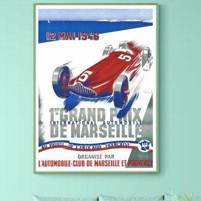 Affiche 1er Grand Prix de Marseille 1946