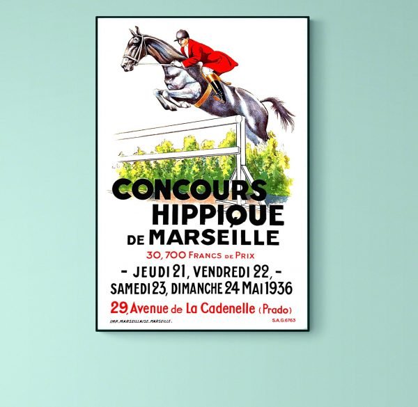 Affiche Concours Hippique de Marseille 1936