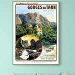 Affiche vintage représentant les Gorges du Tarn, célèbre site naturel dans le sud de la France.