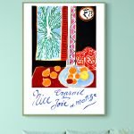 Affiche vintage Mazamet avec fruits et décor coloré.