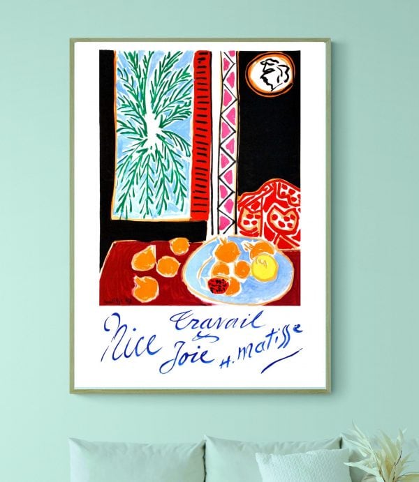 Affiche vintage Mazamet avec fruits et décor coloré.