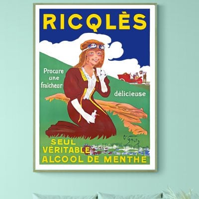 Affiche Ricqles Femme, seul véritable alcool de menthe