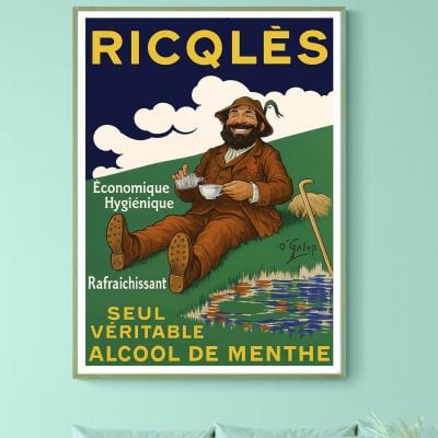 Affiche Ricqles, seul véritable alcool de menthe