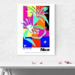 Affiche vintage colorée représentant une scène artistique de Mazamet, idéale pour la décoration mura.