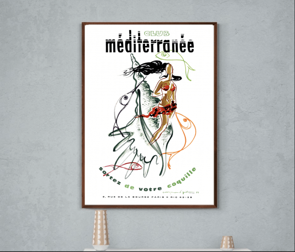 Affiche Club Méditerranée, sortez de votre coquille