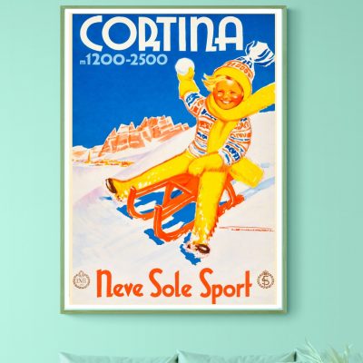 Affiche Cortina Neve Sole Sport
