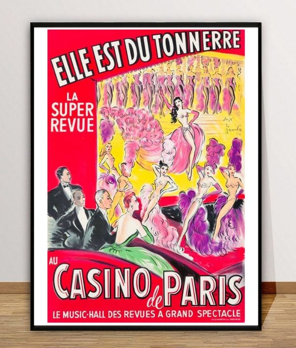 Affiche vintage de Chamrousse pour décoration rétro.