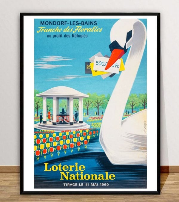 Affiche vintage de la Loterie Nationale du Mexique, style rétro, promotion de la loterie.