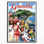 Affiche vintage Joséphine Baker à Granville, style moderne et coloré.