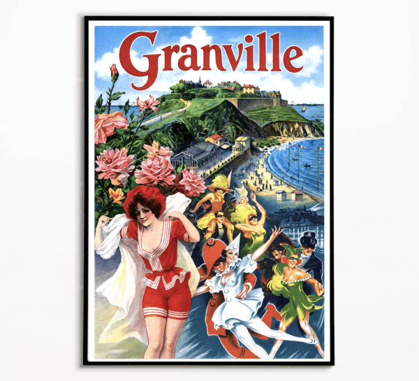 Affiche vintage Joséphine Baker à Granville, style moderne et coloré.