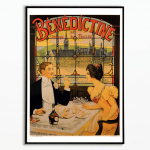 Affiche Bénédictine de l'Abbaye de Fécamp par Lucien Lopes-Silva en 1898